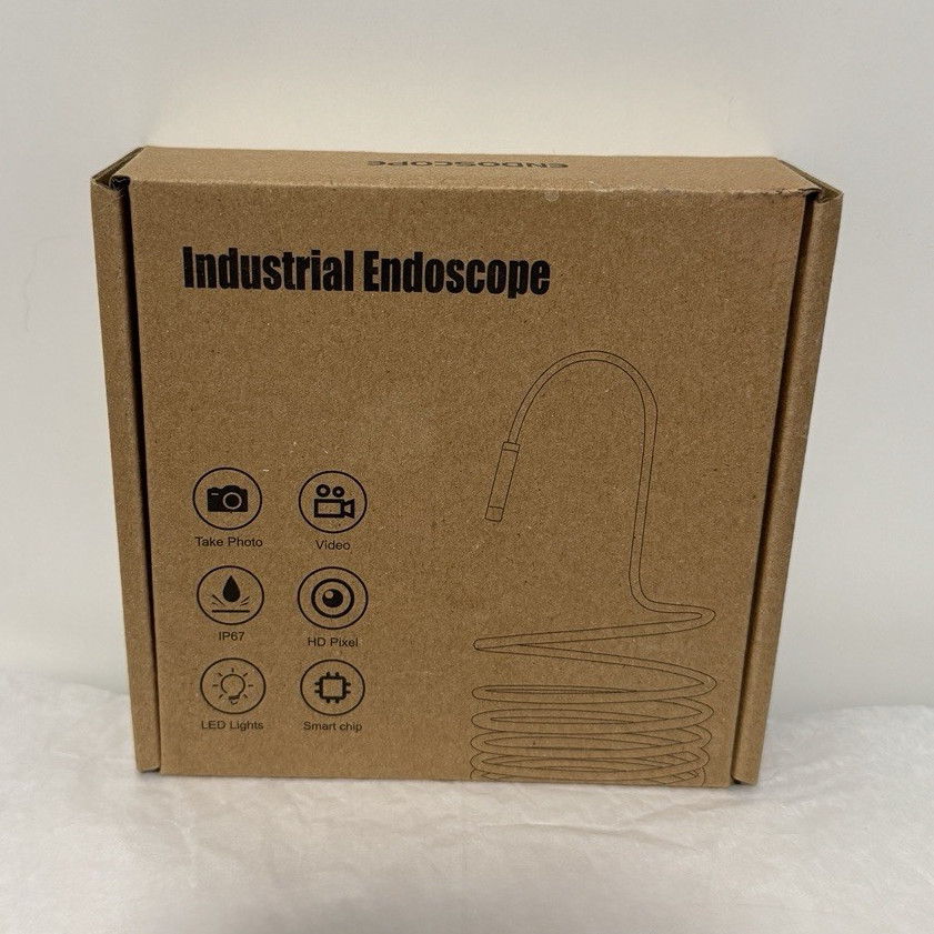 MUGEASY Industrial Endoscope Semi-Rigid 16.4ft 0.31in HD Waterproof LED PnP