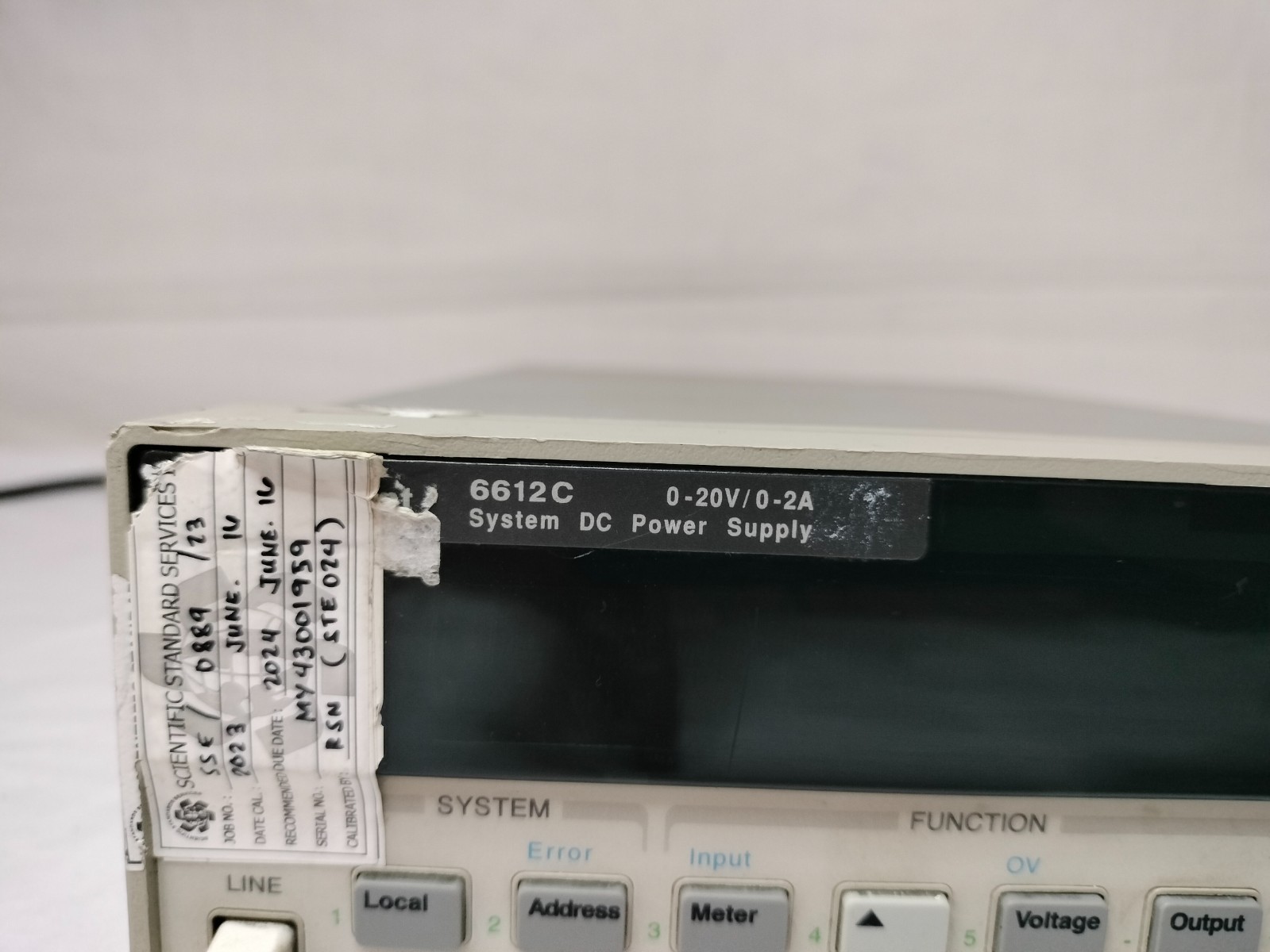 HP Agilent 6612C System DC Power Supply 0-20V/0-2A Made in Malaysia