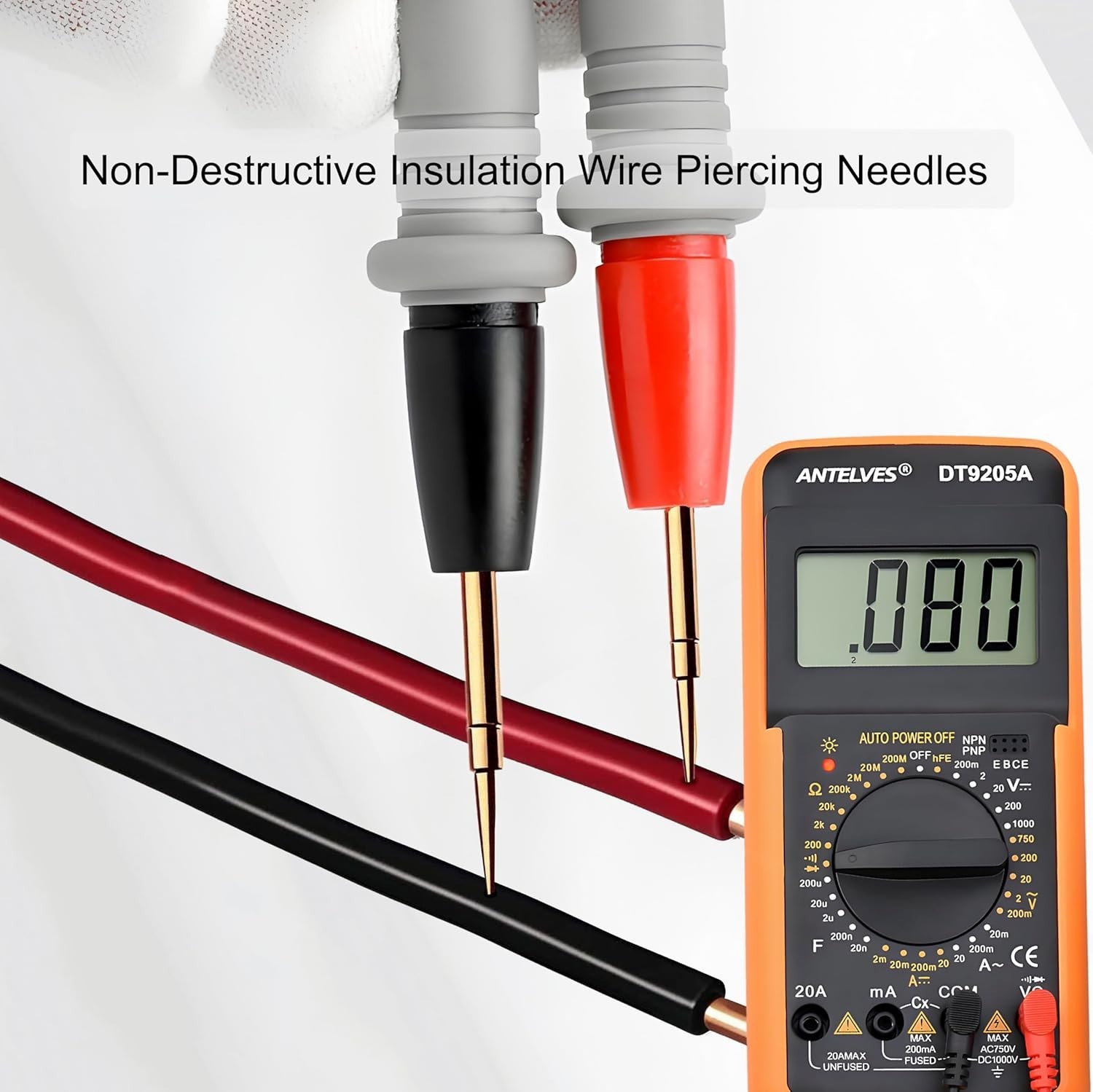 Multimeter Hard Point Test Leads Set 1000V 20A Meter Probes