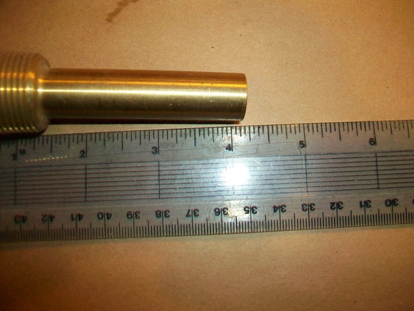 Unbranded Brass Thermocouple Well 4.25″ Overall 2 5/8″ Probe 1″ NPT NEW