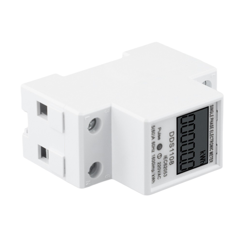 LCD Single Phase Electric Energy Meter KWH AC Digital Watt-Hour Meter 220V 60A