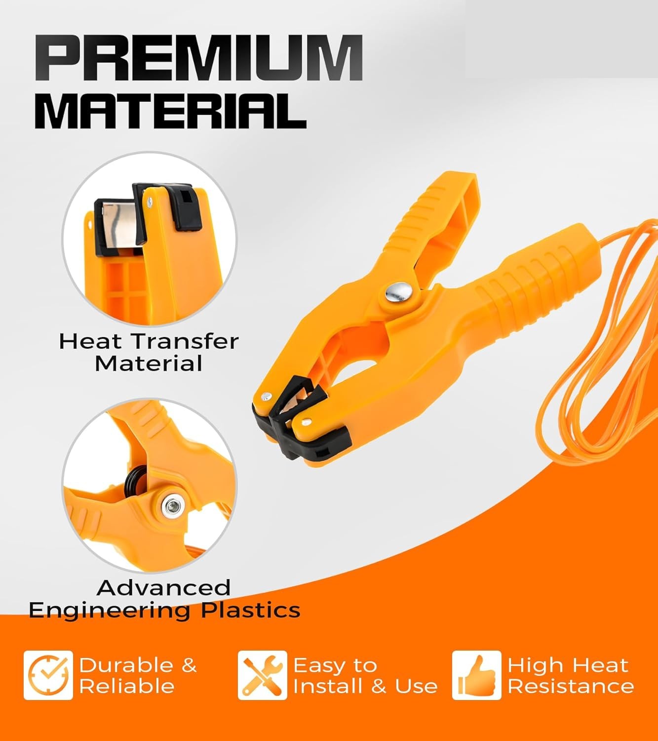 2x K-Type Thermometer Lead Probe Pipe Clamp for Fieldpiece Gauges HVAC &Plumbing