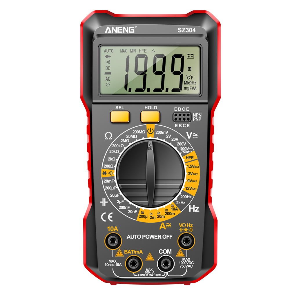 SZ304 Multifunction 1999 Counts Digital Multimeter True RMS Handheld Tester Hot