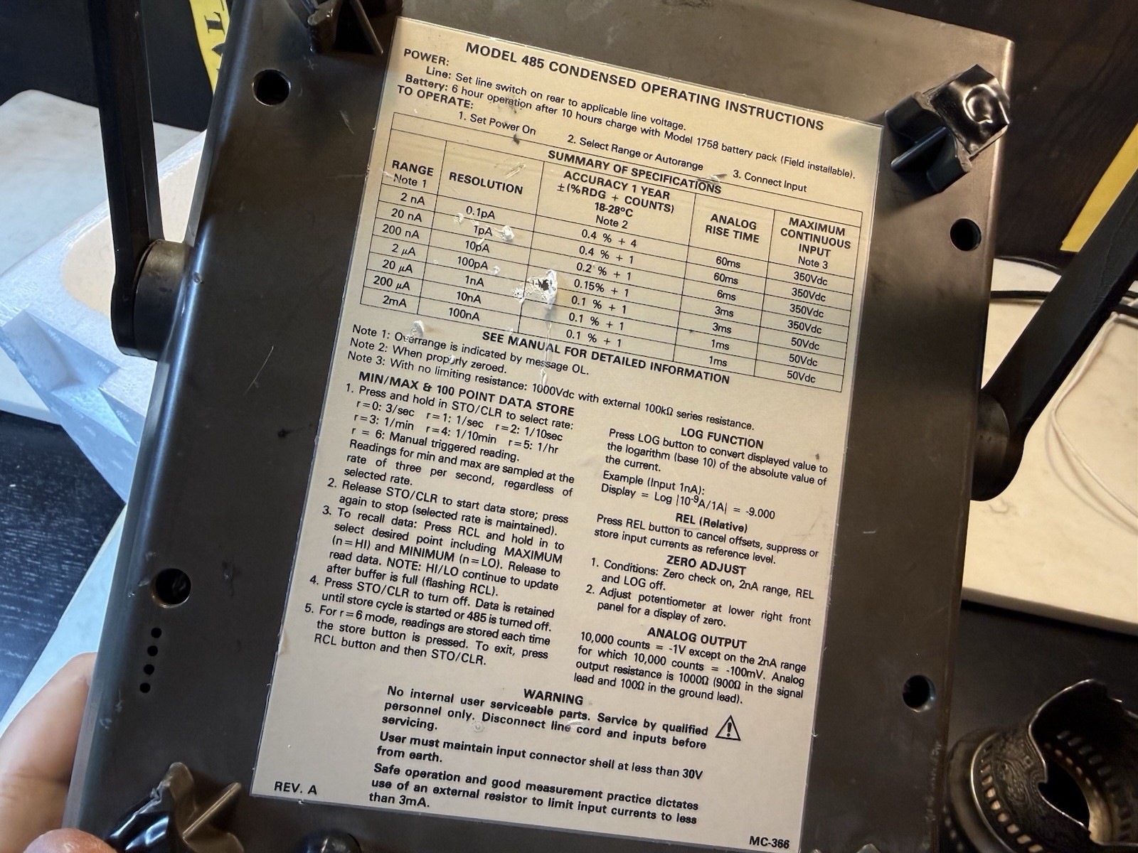 Keithley 485 Autoranging Picoammeter