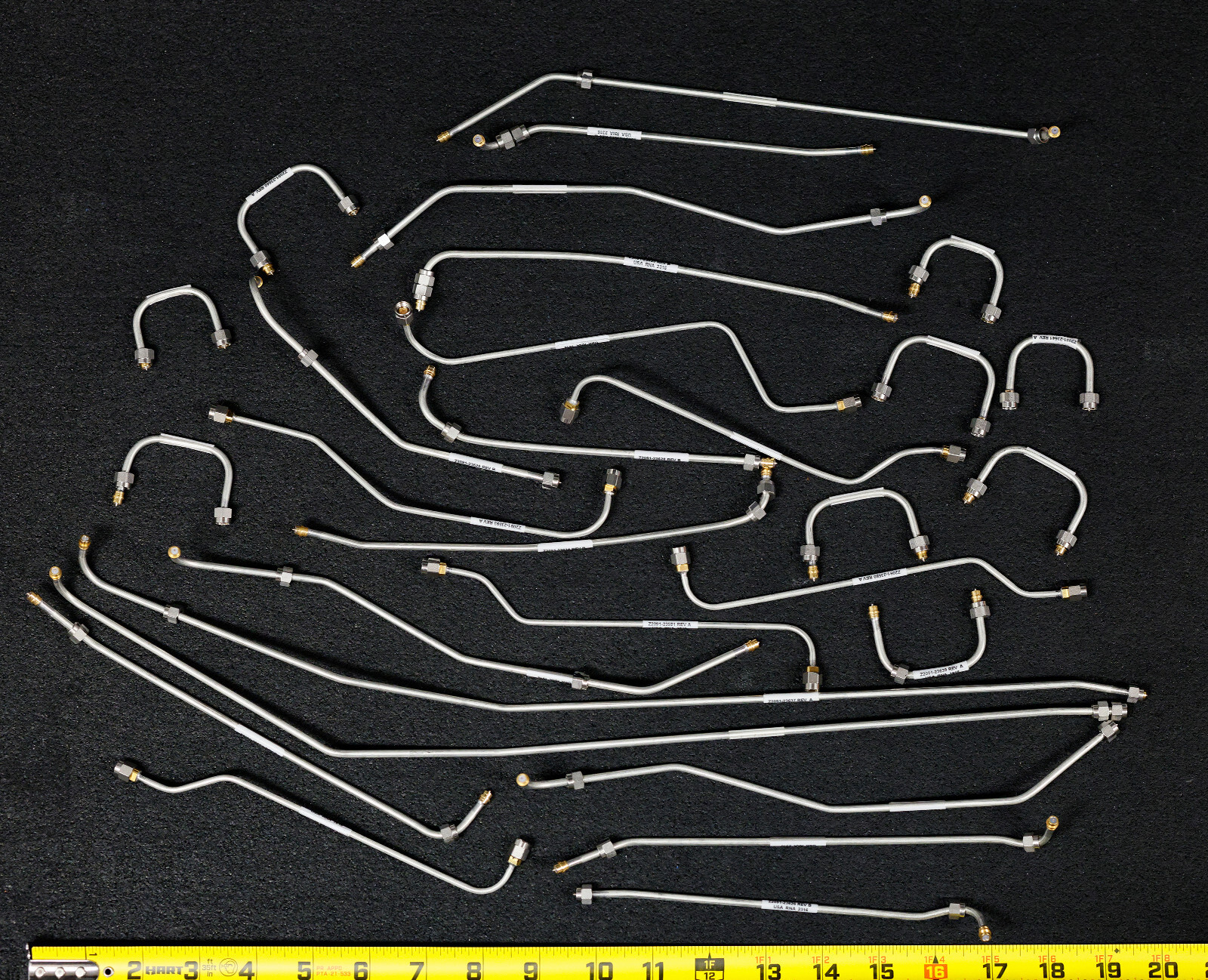 Qty 29: Semi-Rigid Hardline Assorted Cables, 3.5mm male Connectors, 4-20 inches