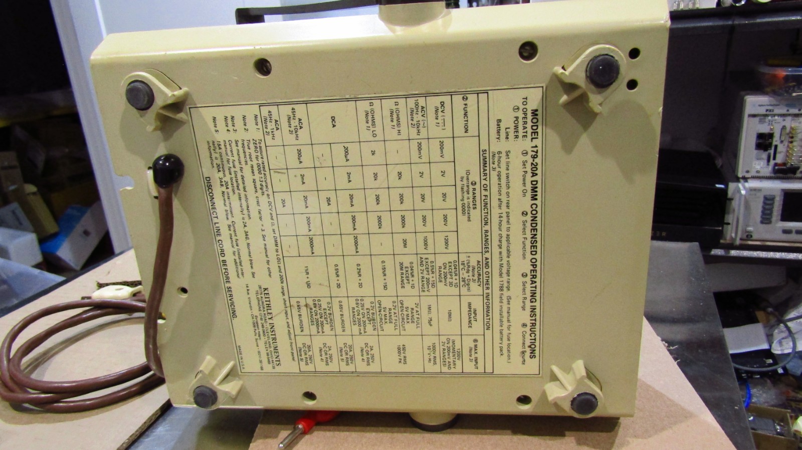Keithley 179-20A Multimeter, 20A current test meter, with test lead (30A)