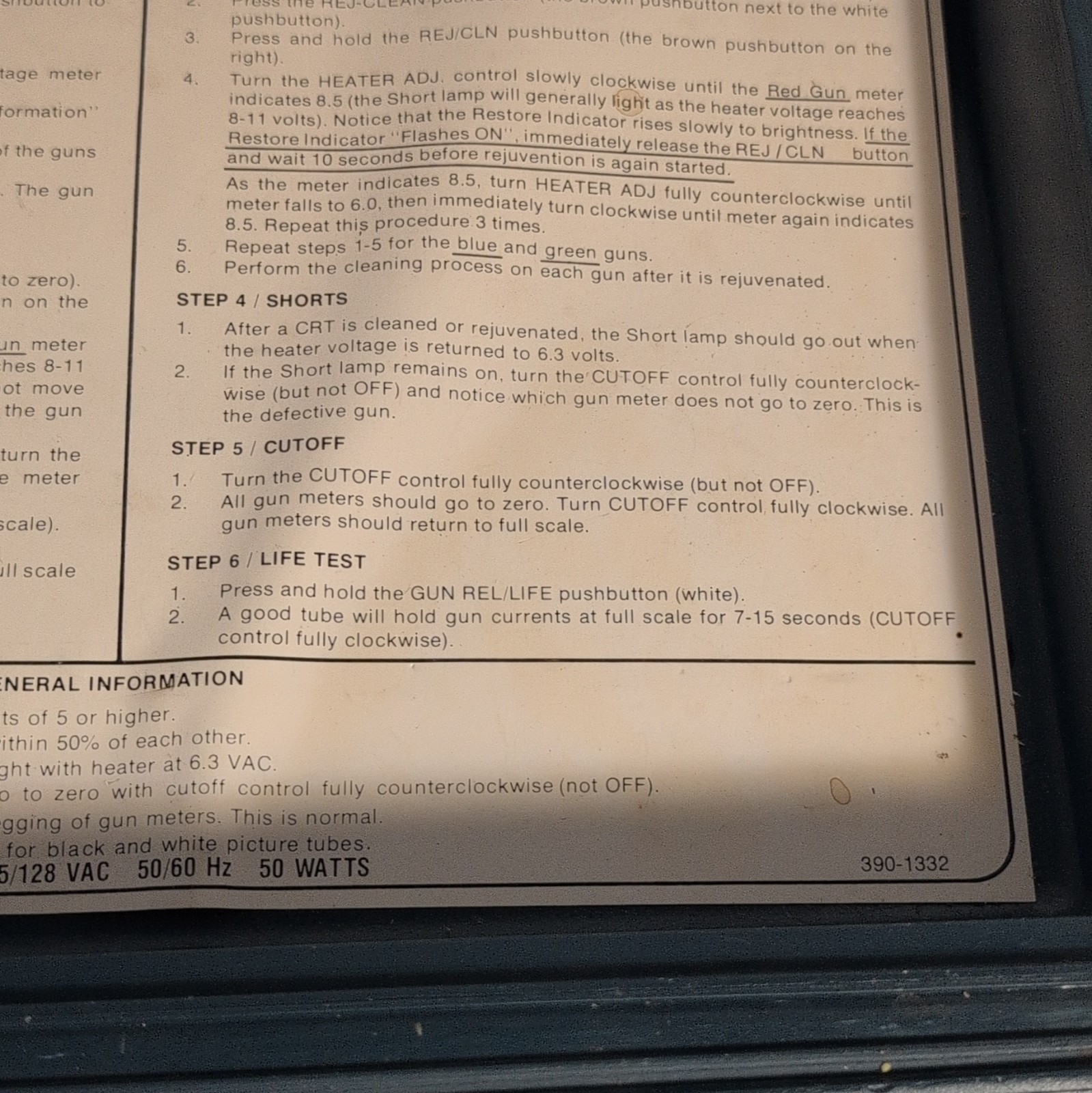 Simpson 390-1332 Analog CRT Tester & Rejuvenator Test Equipment Unit