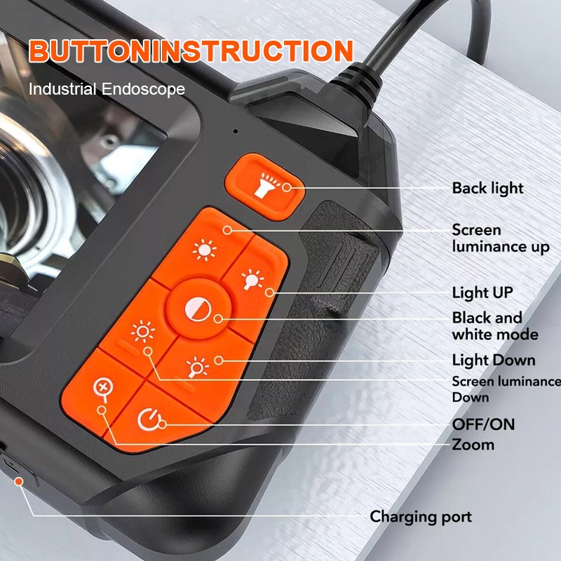 10M 4.3inch LED Industrial Endoscope Borescope 5.5mm Inspection Camera IP67