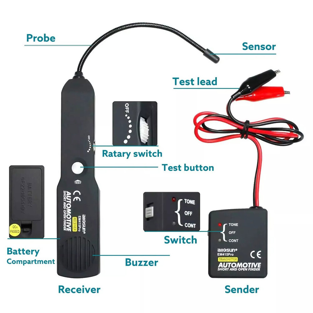 Automotive Short and Open Finder Circuit Tester DC 6-42V Car Wire Tracker Tools