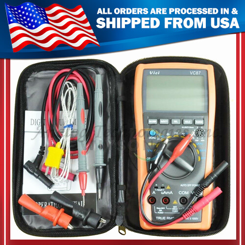 VC87 True RMS Digital Multimeter DMM motor drive w/ Backlight w/ Case USA Seller