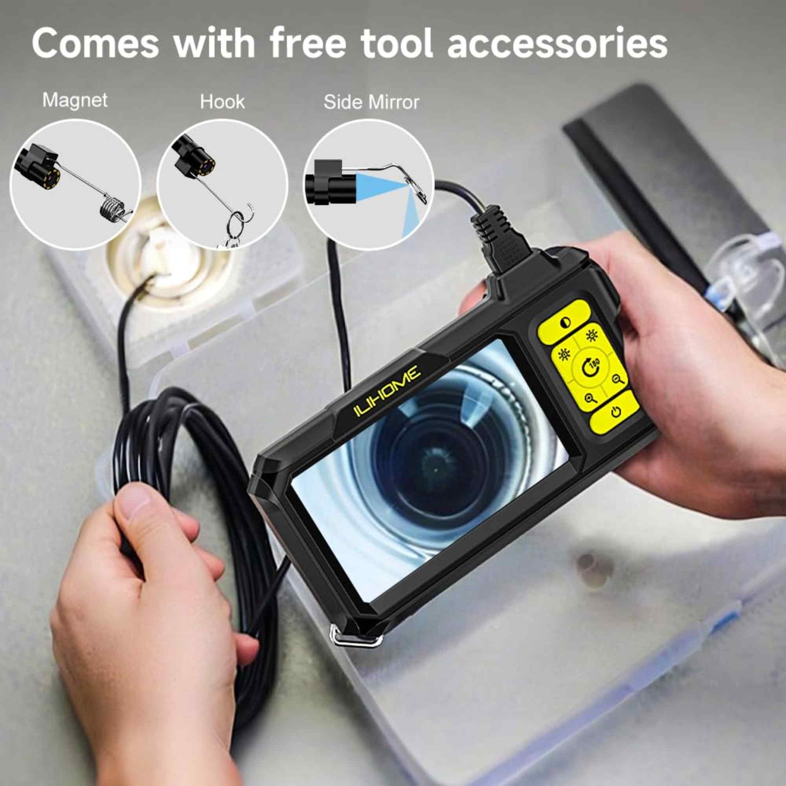 1080P HD Endoscope Inspection Camera 4.3″ Screen 8 LED Waterproof Boroscopio