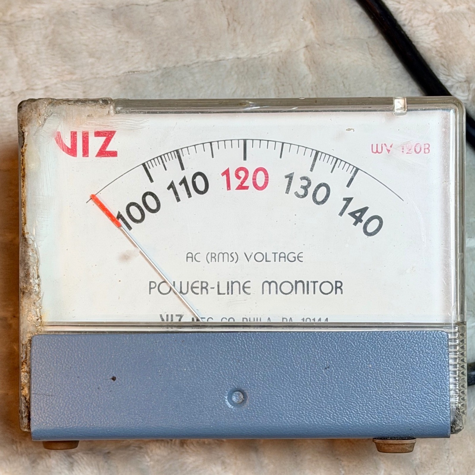 VIZ WV-120B Power-Line Monitor Vintage AC RMS Voltage Meter Blue Tested