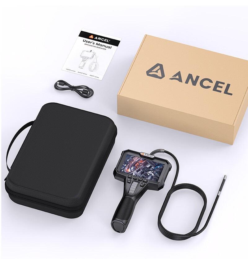 ANCEL AN303 3.9MM Borescope Camera 210° Inspection Camera with Screen 4.3inch
