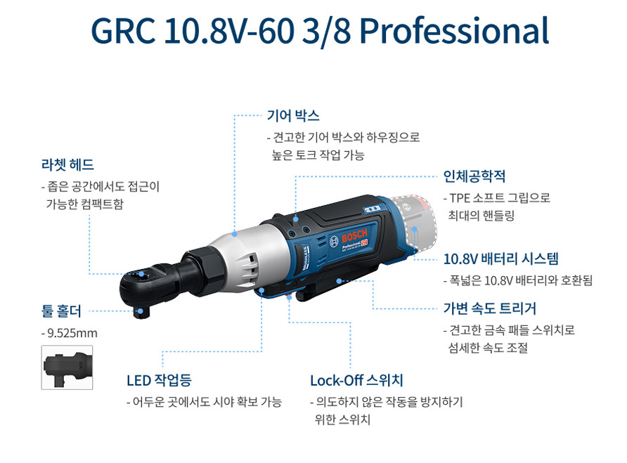 Bosch GRC10.8V-60 3/8 Cordless Compact Ratchet Bare Tool / Express