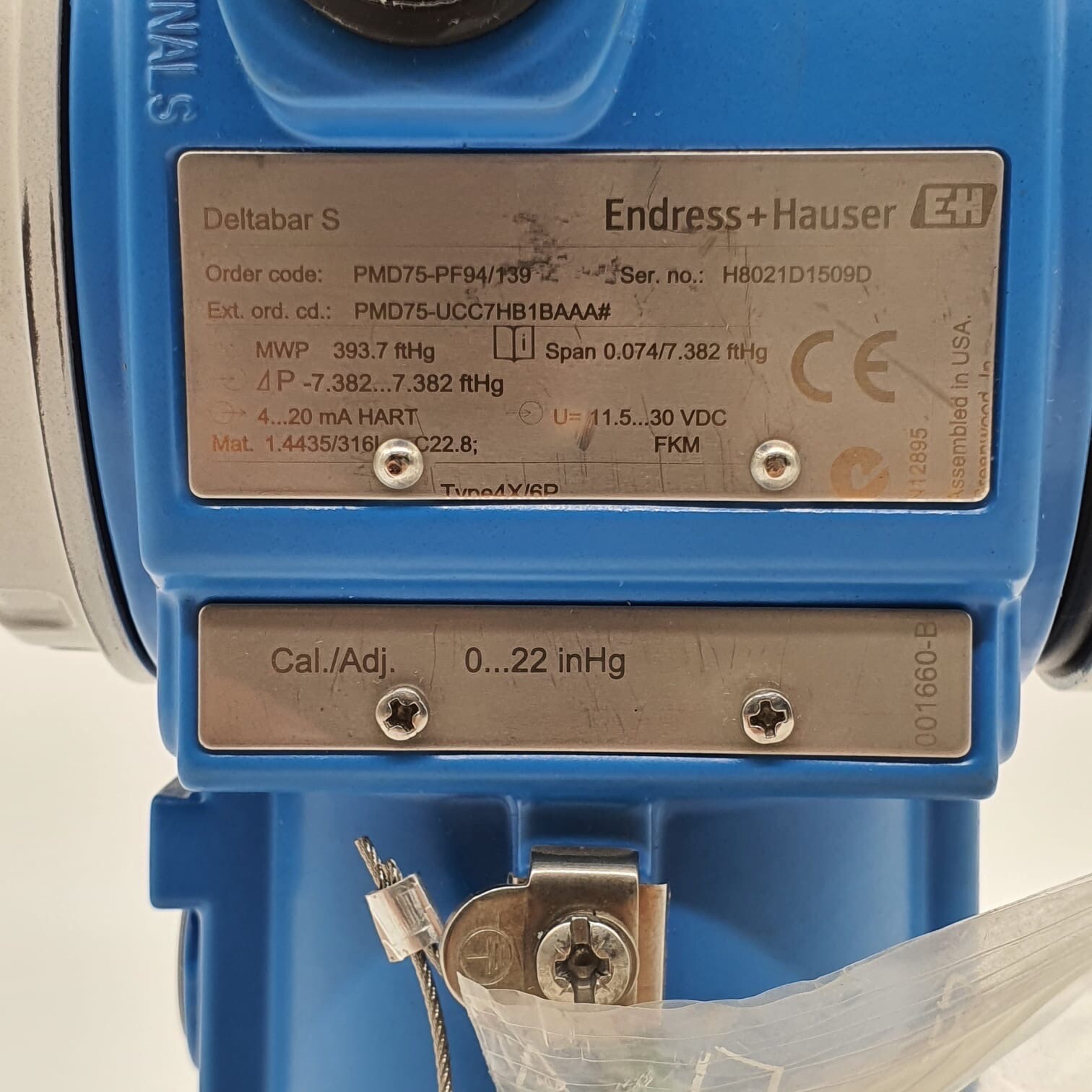 ENDRESS HAUSER DELTABAR S ORDER CODE PMD75-PF94/139 UNUSED LOCATED IN MEXICO