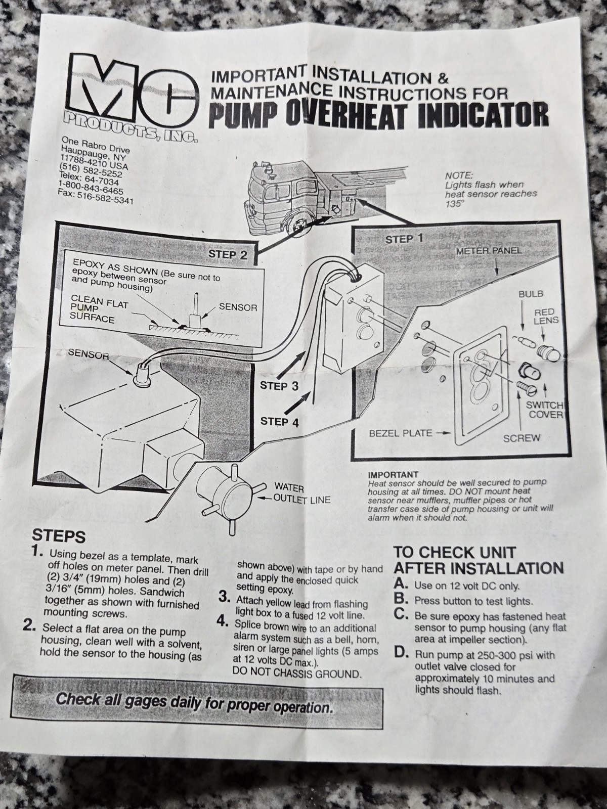 MC Products Mark 5 Water Level Pump Overheat Indicator Cover Set Of 2 Different