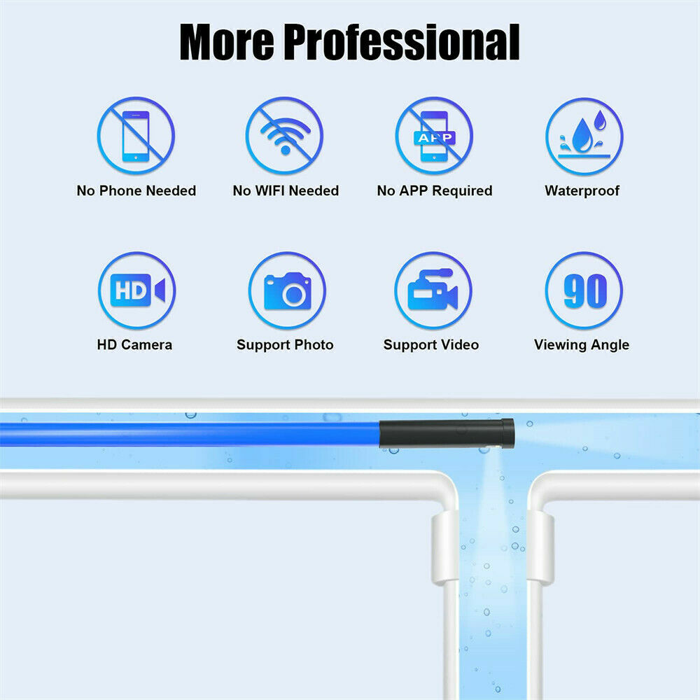 Dual Lens Industrial Endoscope Borescope LCD 4.3inch 8mm Inspection Snake Camera