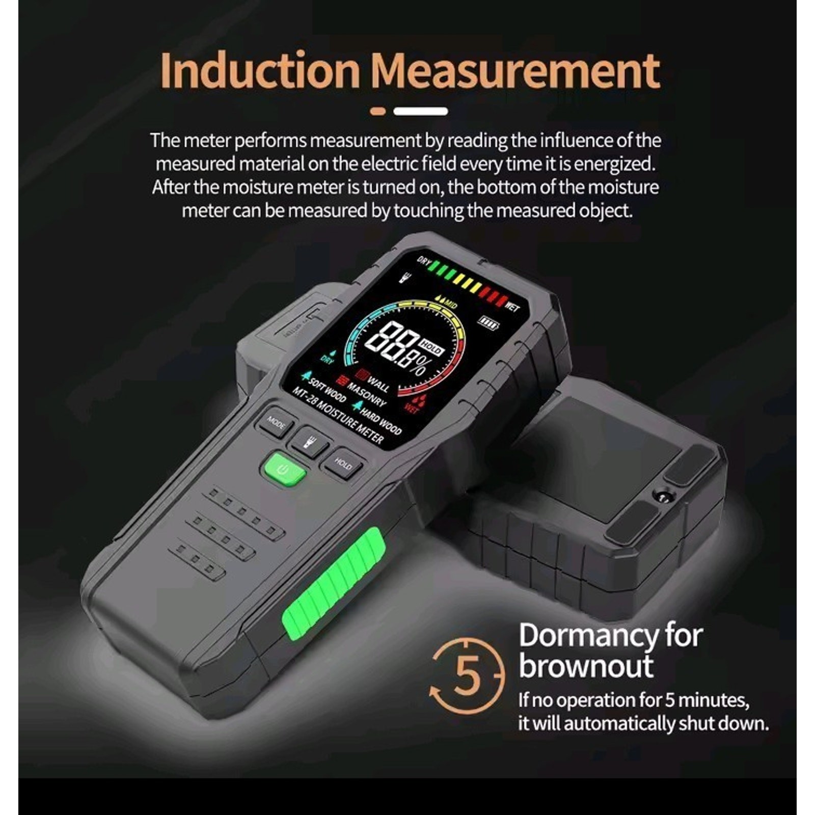 New RDINSCOS Digital Wood Moisture Meter Pinless Type