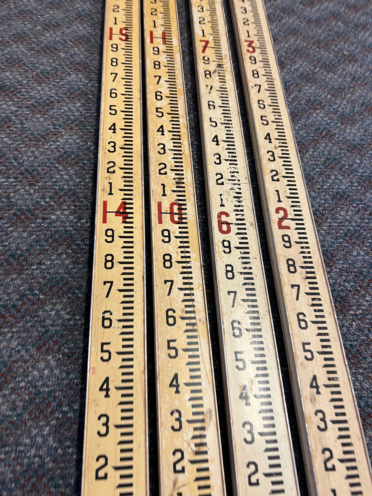 16 Ft ALUMINUM MEASURING STICK surveying rod rule surveyor vintage story pole