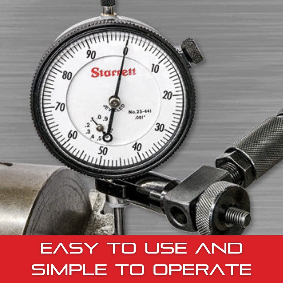 Starrett Universal Dial Test Indicator Set with Back 0-0.2″ Range, White