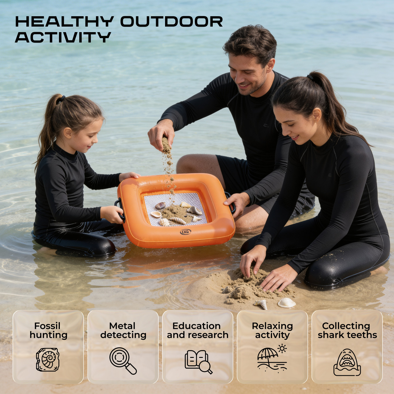 CKG Floating Inflatable Sifter for Metal Detecting | Beach & Water Recovery