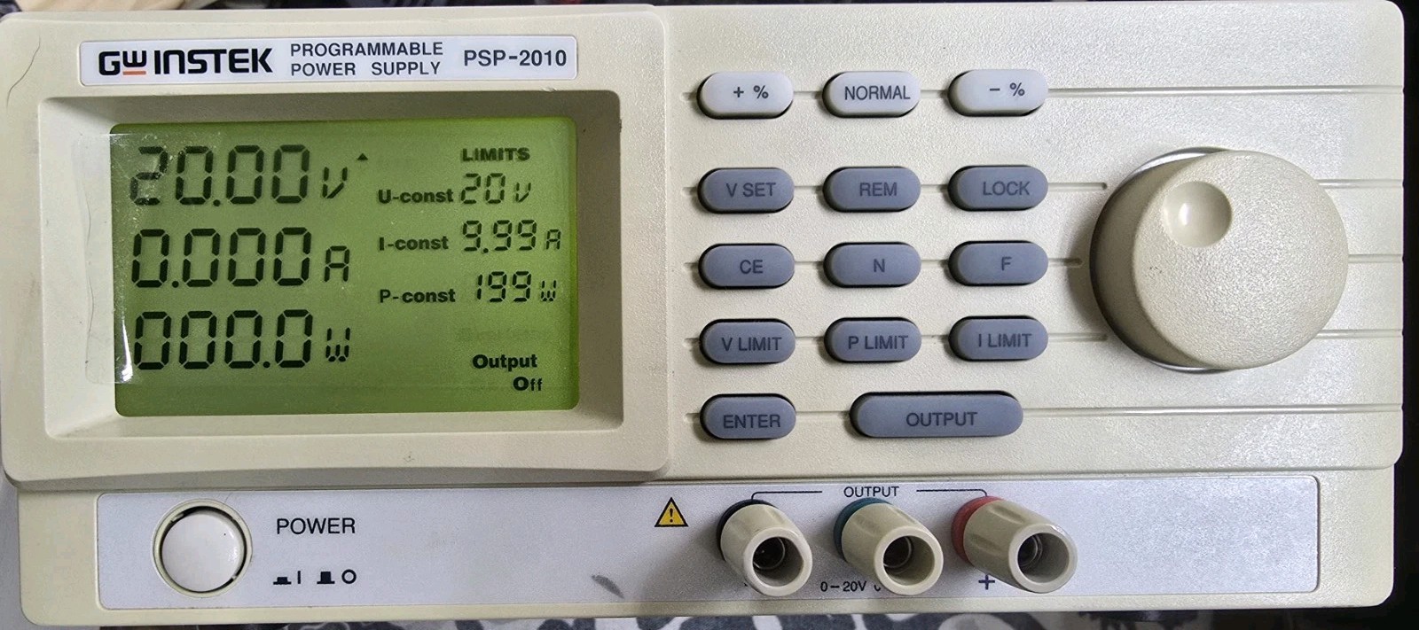 GW Instek PSP-2010 0-20V, 0-10A DC Power Supply