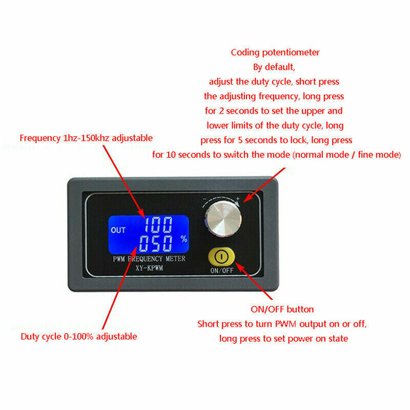 XY-K Adjustable PWM Signal Generator 1-Channel 1Hz-150KHz Pulse Frequency Duty