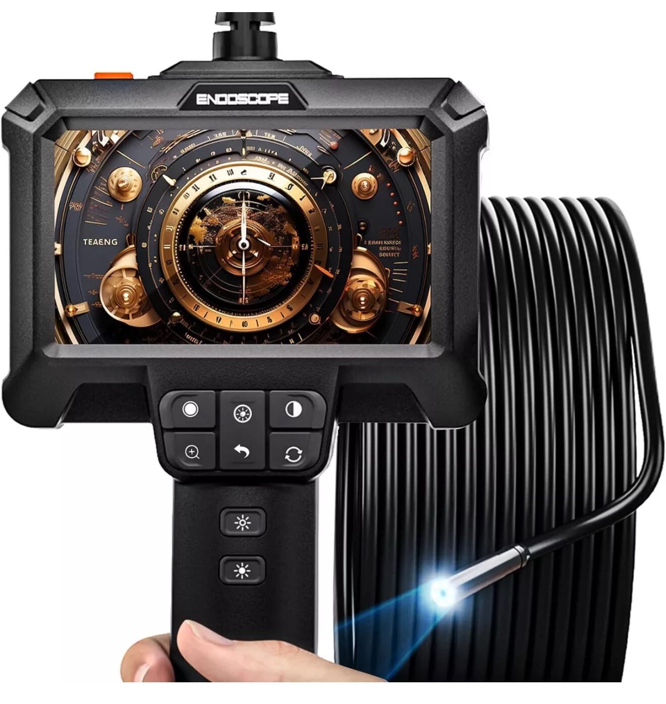 1080P HD Industrial Endoscope Borescope LCD 4.3inch 8mm Inspection Snake Camera