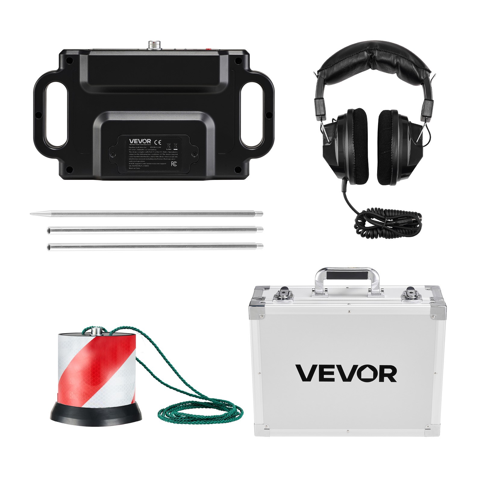 VEVOR Pipe Water Leak Detector 1Hz-5000Hz 7″ Touchscreen Leak Detection Locator