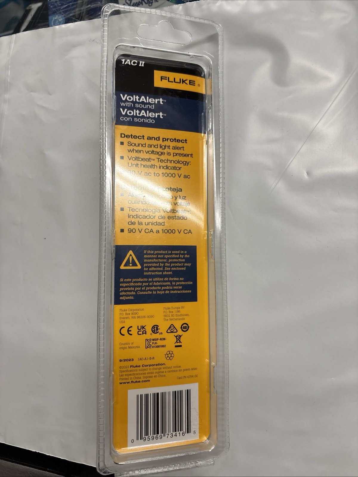Fluke 1AC-C2 II VoltAlert Non-contact 90~1000V AC Voltage Detector Tester 4165