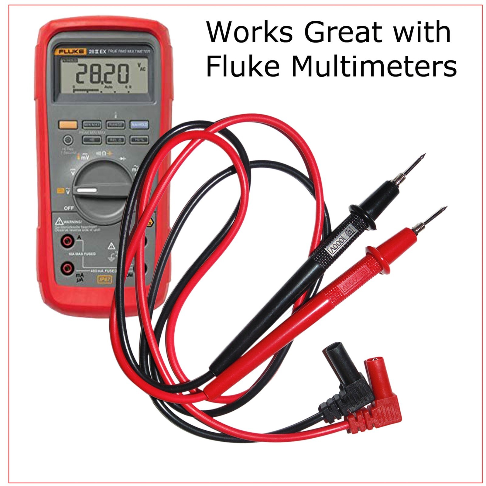 3 Pairs Multimeter Voltmeter Test Probe Leads with Banana Plug Connectors 1000V