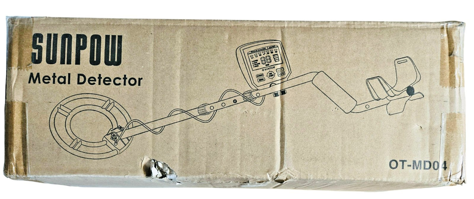 Sunpow OT-MD04 Black/Orange Waterproof High Accuracy Waterproof Metal Detector