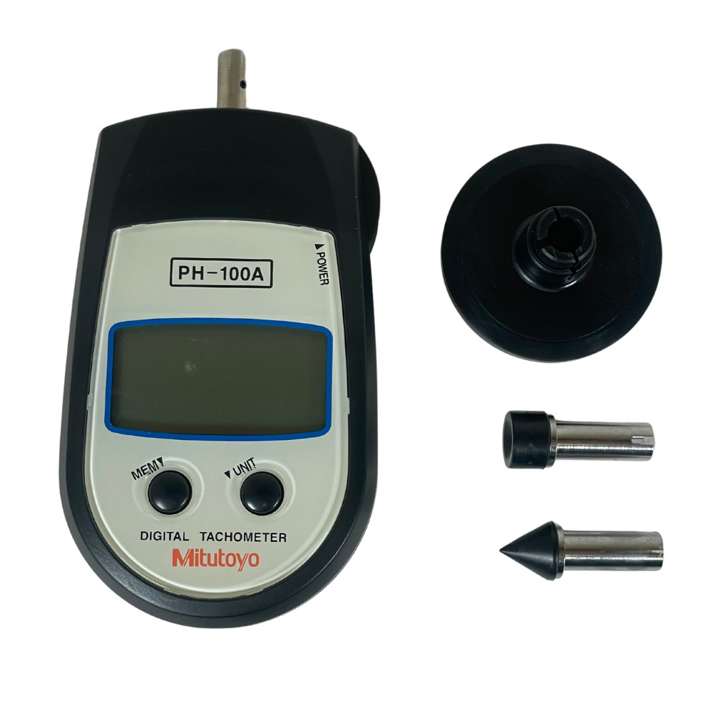 Mitutoyo PH-100A 1 to 599.9 RPM 600 to 25000 RPM LED Digital Hand Tachometer