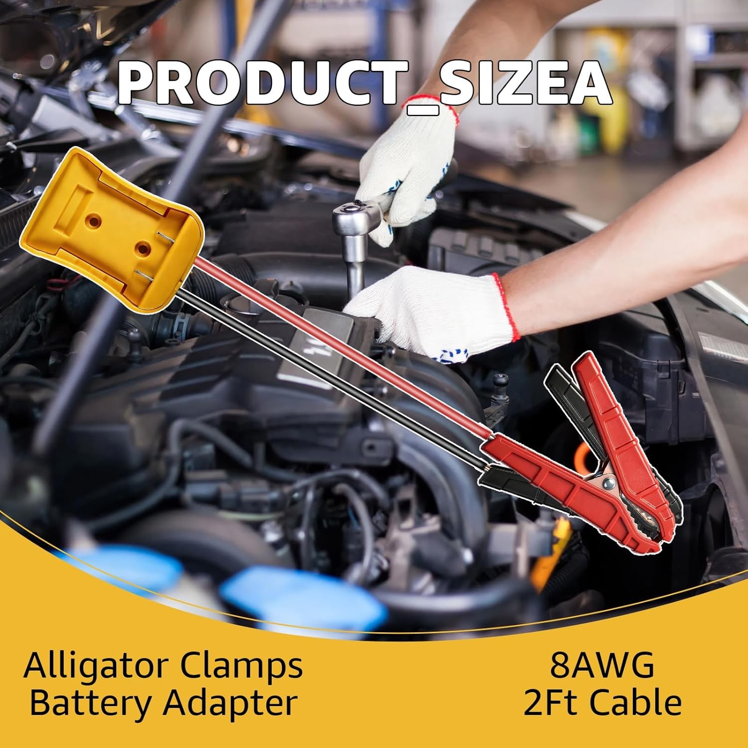 Jumper Cable Clamp with Adapter, Compatible with De. Walt 20V Battery Jump Start