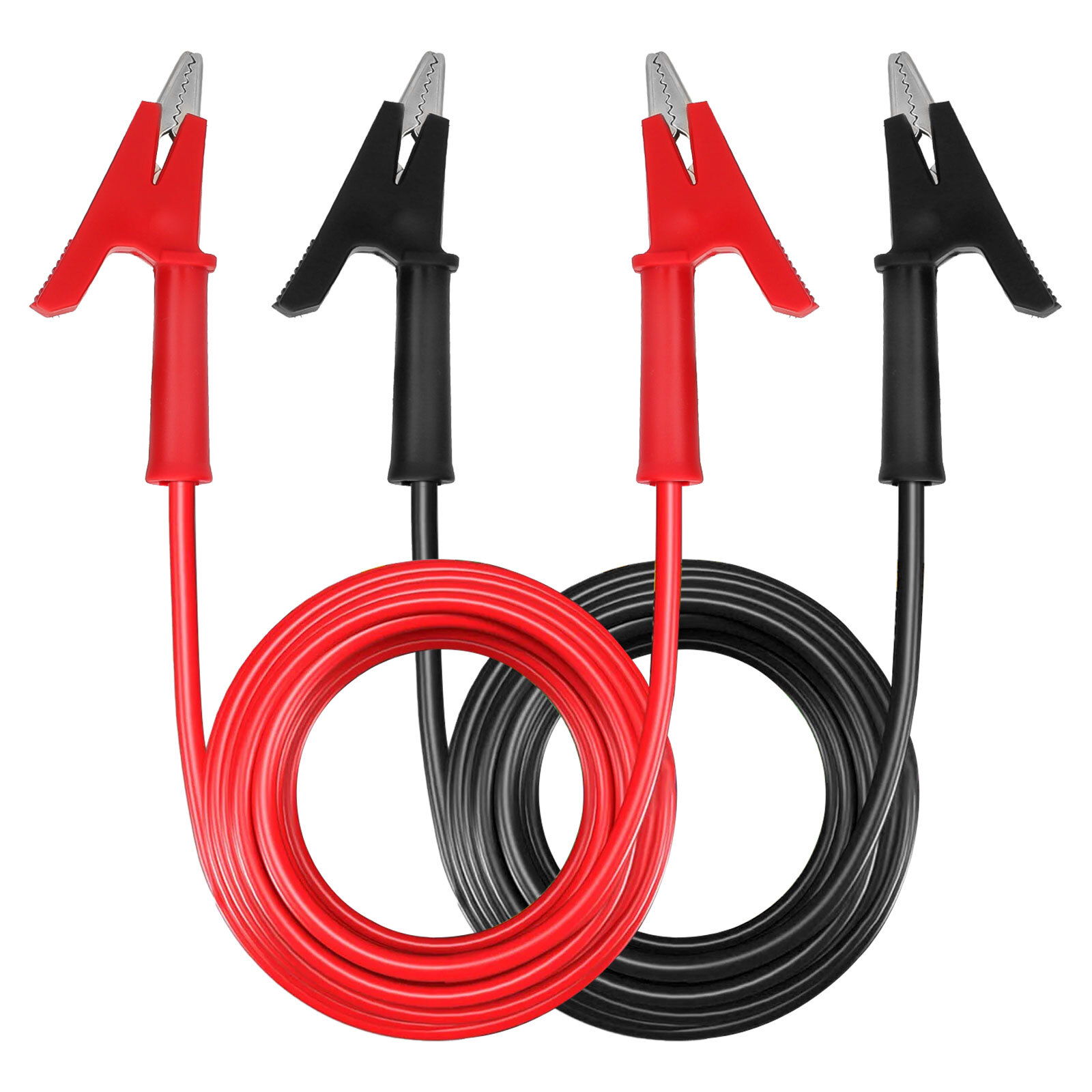 2x Alligator Clips Electrical Test Leads 15A Jumper Wires Protective Copper Clip