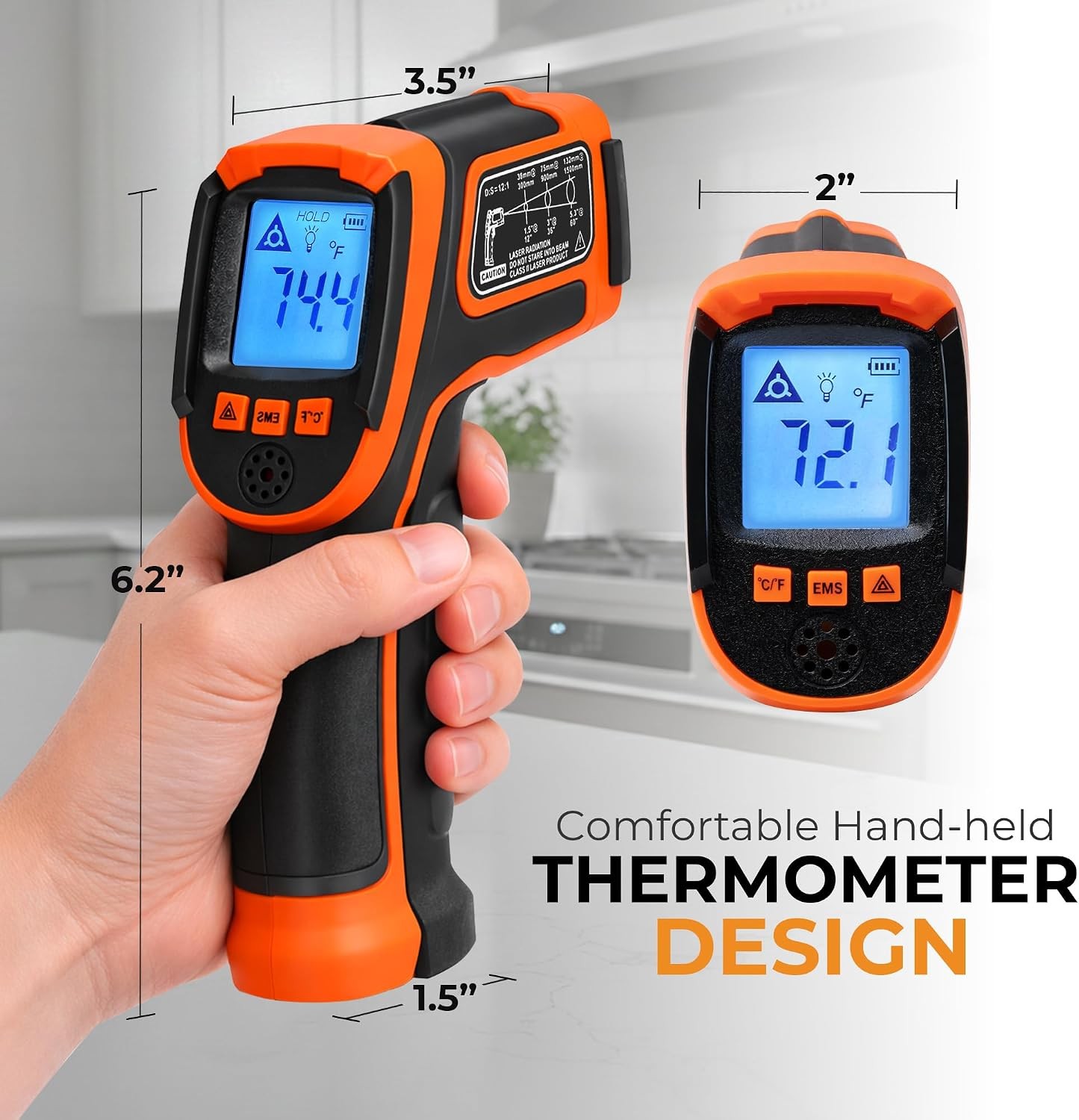 Infrared Temperature Gun – Handheld Surface Thermometer for Griddle Grill Pizza
