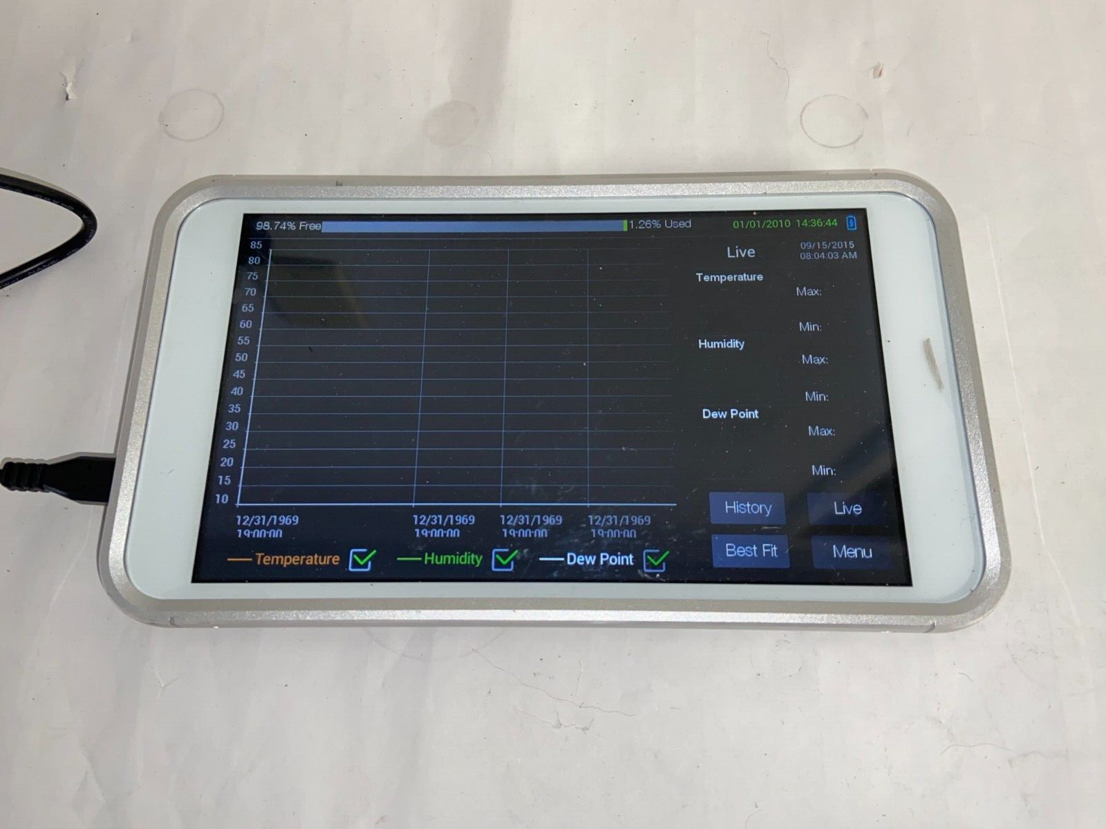 Digi-Sense 20250-40 Temperature/RH Touch Screen Recorder – New – Open box