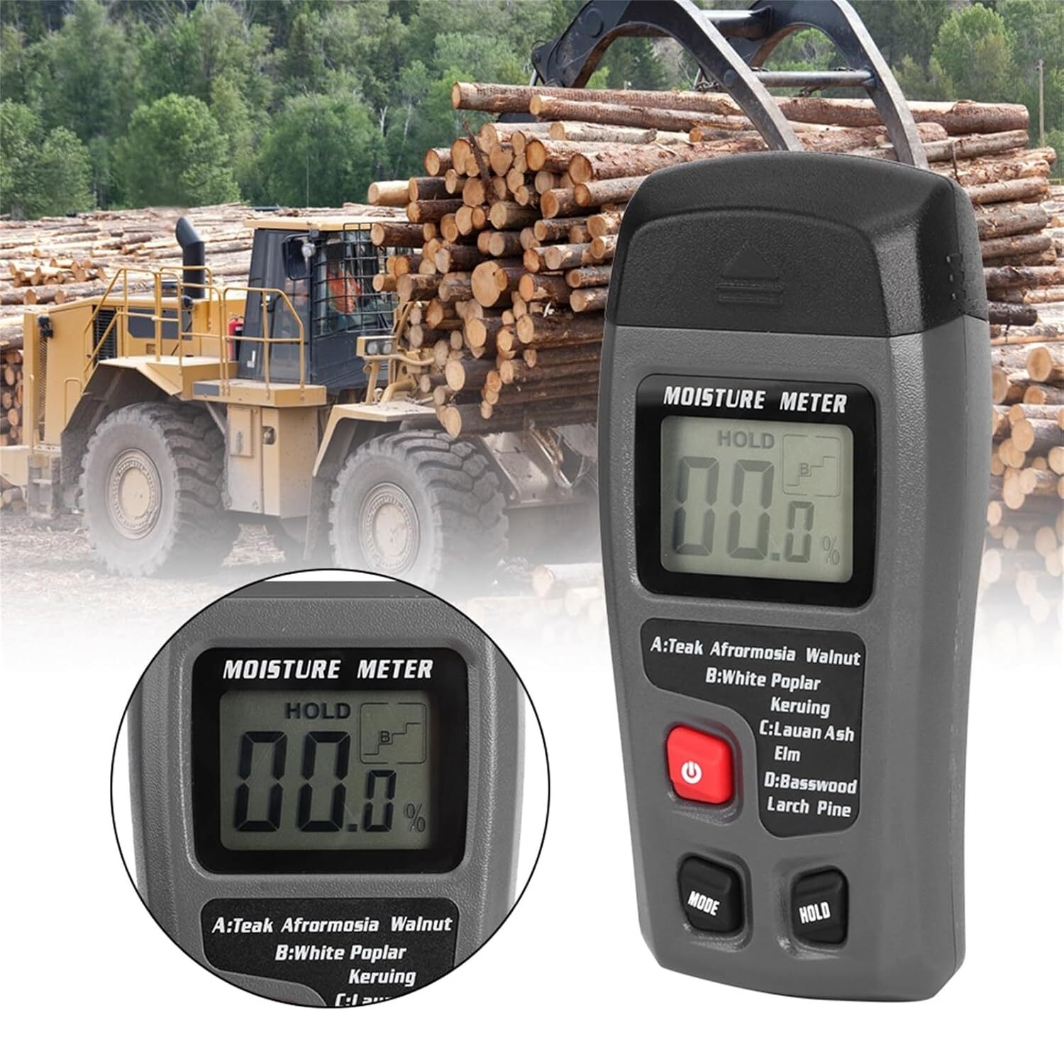 Digital LCD Wood Moisture Meter Detector Tester Wood Firewood Paper Cardboard