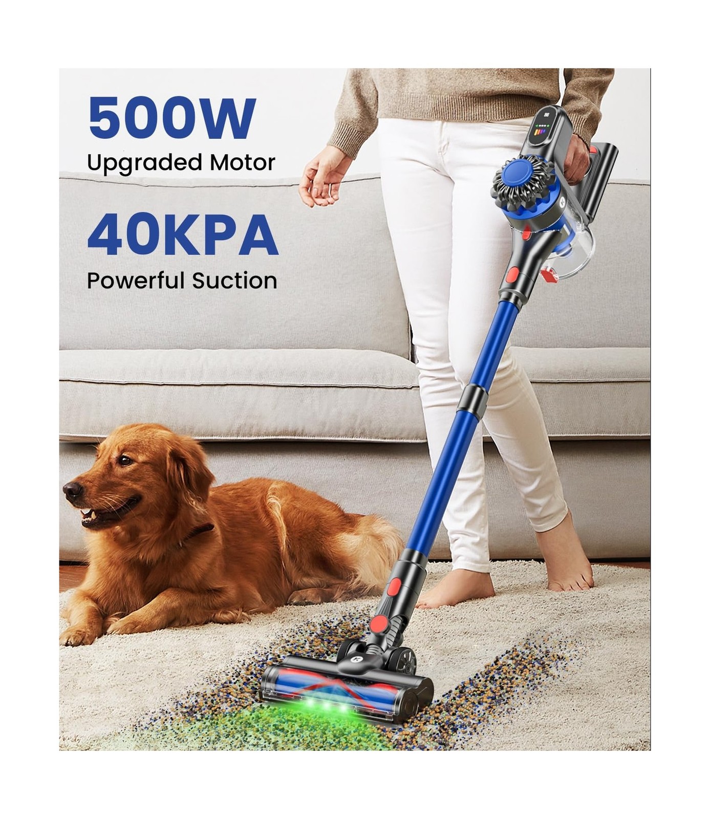 KARDV Cordless Vacuum Cleaner, 500W/40Kpa Vacuum Cleaners for H… USA FAST SHIP