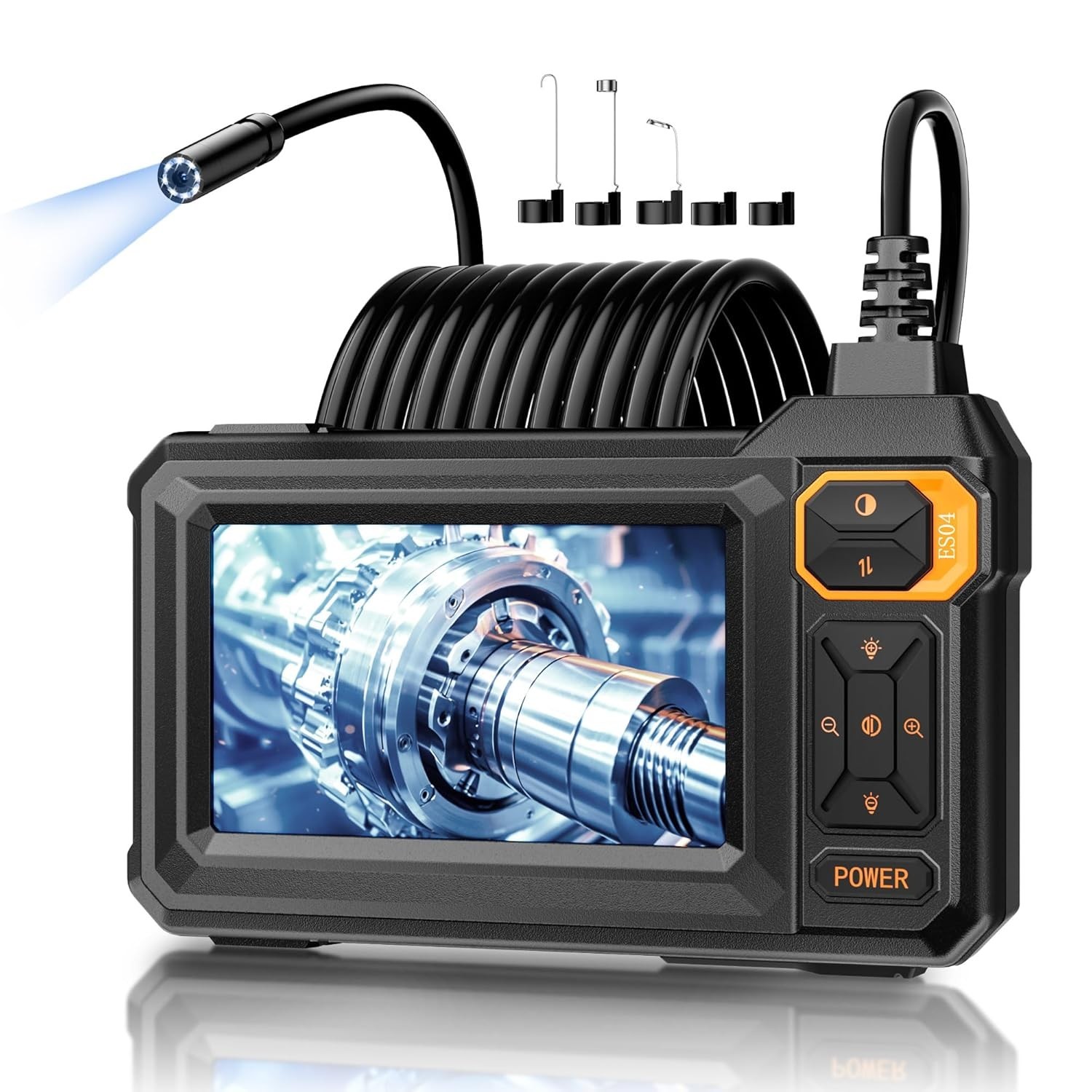 Cámara Endoscópica 1080P 4.3″ IPS IP67 para Auto y Plomería con Luz LED