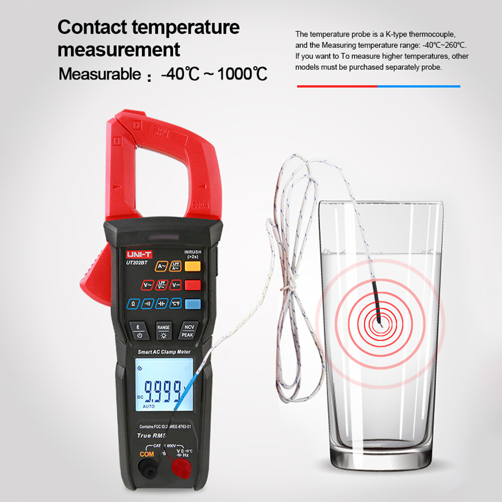 UNI-T Clamp Meter Digital Multimeter Bluetooth T-RMS L.P.F Inrush Current Tester