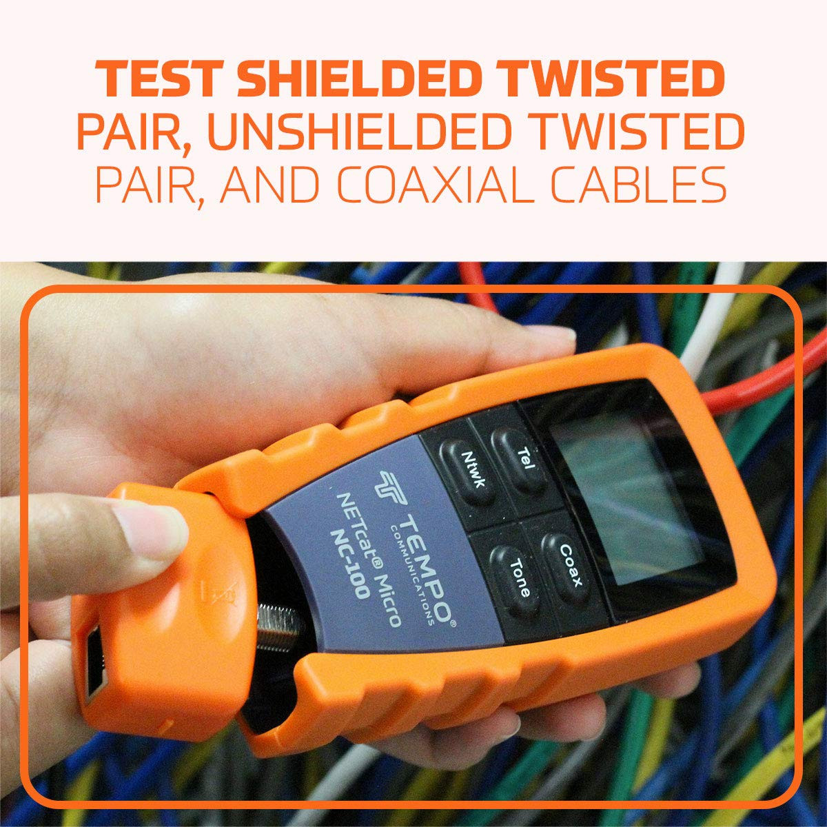 NC-100 Pro Wiring Tester for Twisted Pair & Coaxial Cable Diagnostics