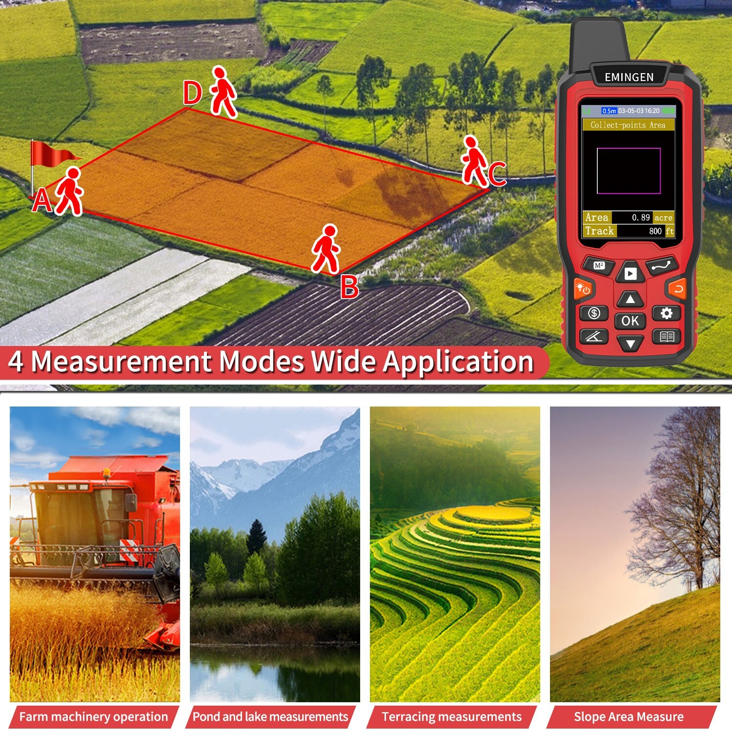 ZL180 GPS Land Meter Survey Equipment GNSS receiver Area Distance Tool