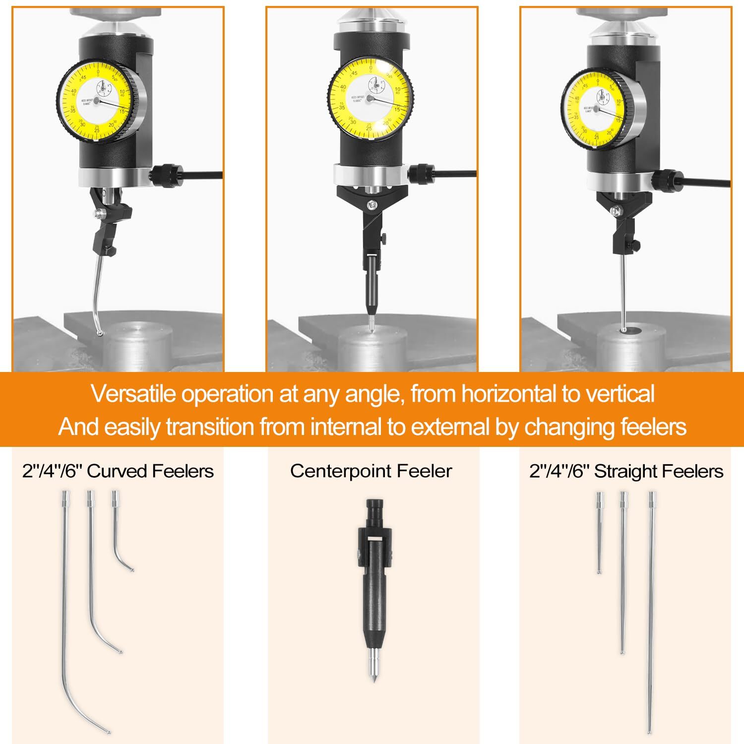 Co-Ax Indicator Tool Set, 0-0.15 inch by .0005” Graduations, Coaxial Centering
