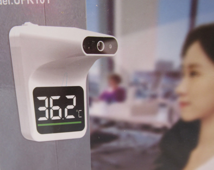 Wall Mounted Thermometer, Non-Contact Digital Automatic Infrared LED color Indi