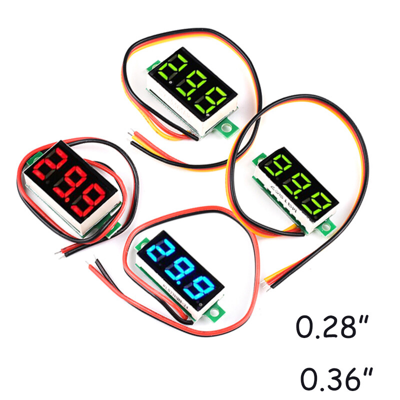 Mini Size LED Panel Voltage Meter 3-Digital LCD Display Adjustment Voltmeter