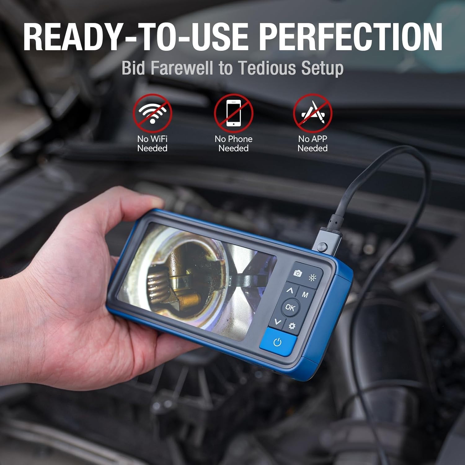 Teslong 5mm Dual Lens Endoscope Camera HD 1080P Borescope Inspection Camera 5FT