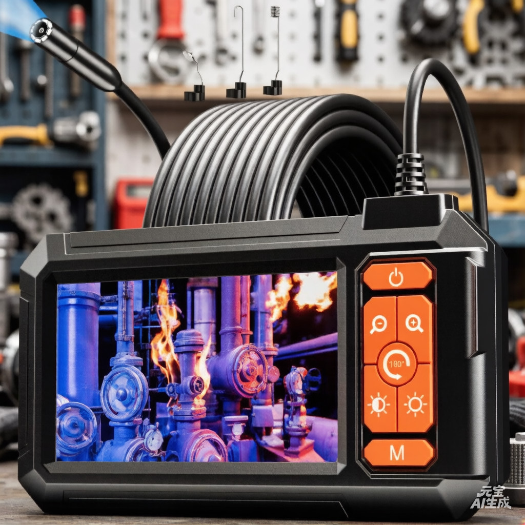 New Endoscope Camera with Light,Borescope Cameras with 4.3″ IPS 1920P 16.5 FT