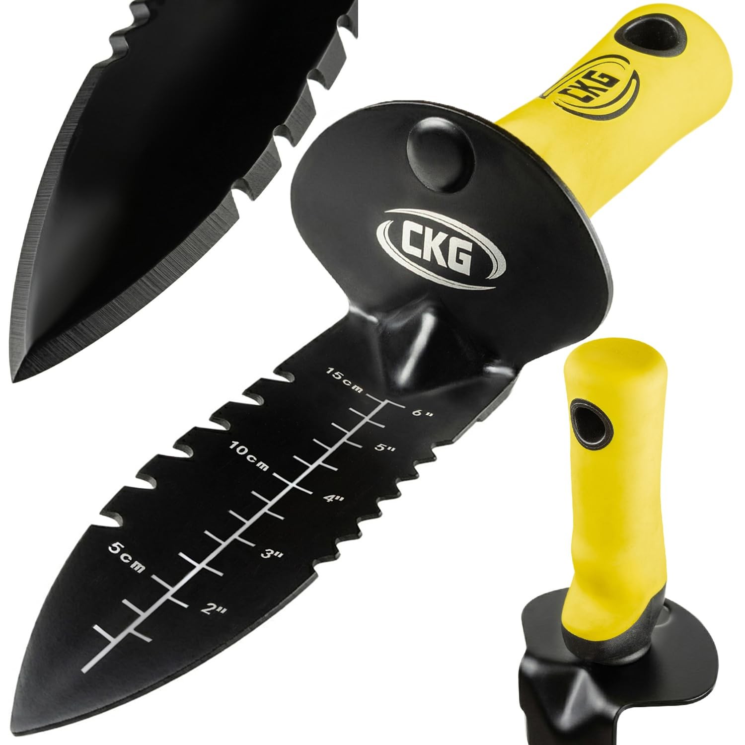 Metal Detector Shovel Stainless Steel Digger with Sheath, Yellow