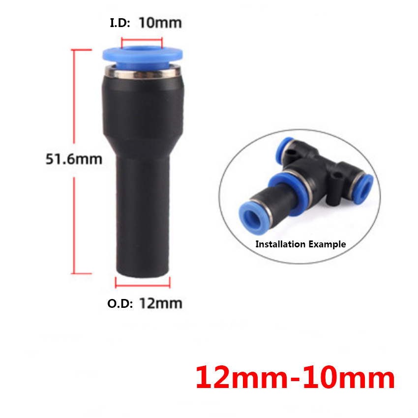 Ø 4-12mm Pneumatic Tube Hose Reducer Adapter Push-In Fittings Straight Connector